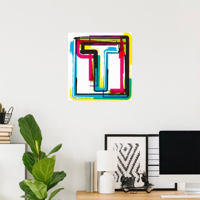 Grunge Letter T Bold Colourful Urban Typography  Poster (Creator Uploaded)
