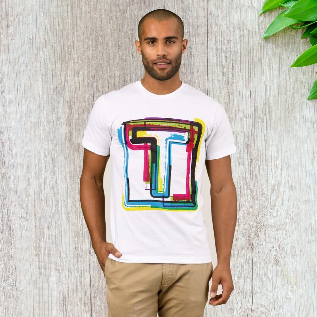 Grunge Letter T Bold Colourful Urban Typography  T-Shirt (Creator Uploaded)