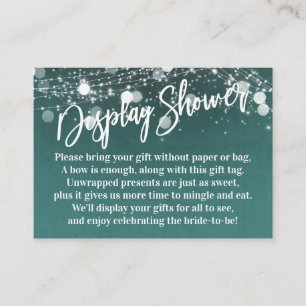 Grunge Lights No Wrap Bridal Shower Teal Enclosure Card