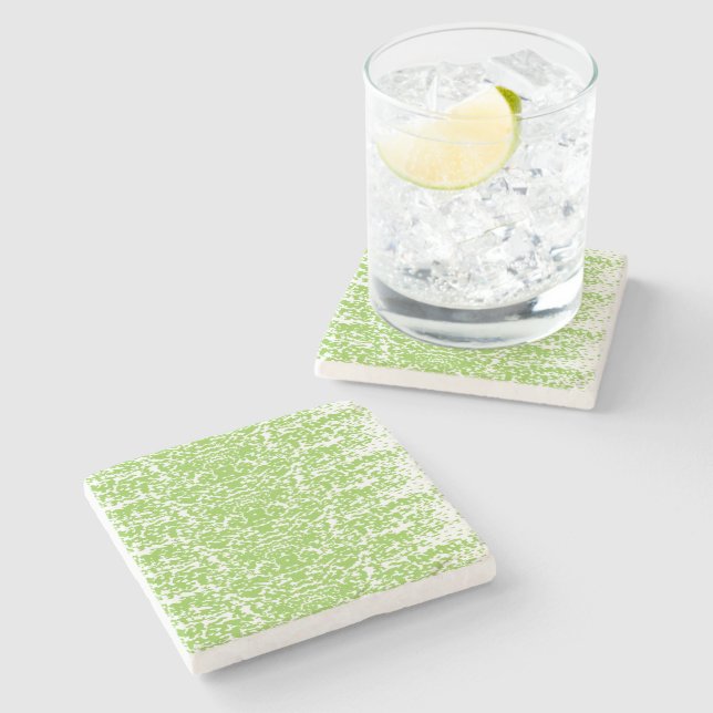 Grunge Lime Green Pattern - Summer Abstract Decor Stone Coaster (Side)
