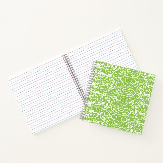 Grunge Lime Green Texture Notebook (Inside)