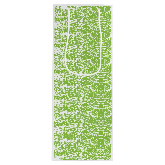 Grunge Lime Green Texture Wine Gift Bag (Front)