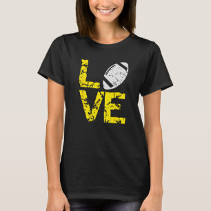 Grunge Love Football Ball Yellow Gold Team Colours T-Shirt