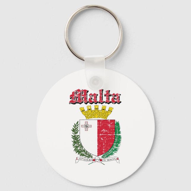 Grunge Maltese coat of arms designs Key Ring (Front)
