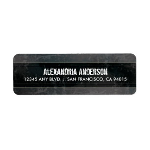 Grunge Marble Return Address Label (black)