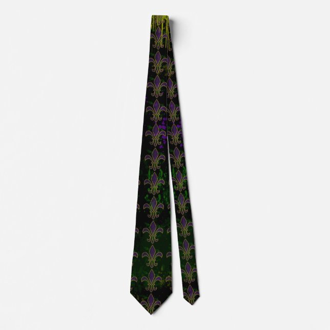 Grunge Mardi Gras Neck Tie (Front)