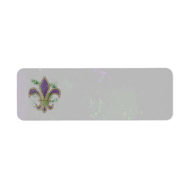 Grunge Mardi Gras Return Address Label (Front)