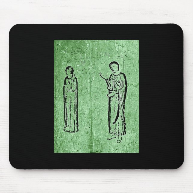 Grunge Mediaeval Statues Mouse Pad (Front)