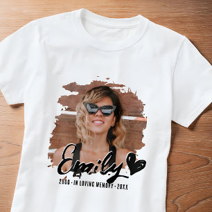 Grunge Memorial In Loving Memory Custom Photo T-Shirt