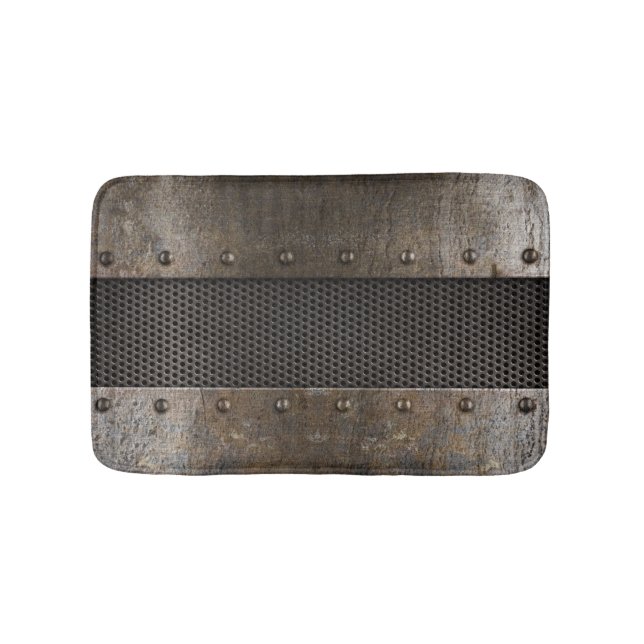 Grunge metal background bath mat (Front)