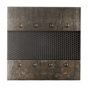 Grunge metal background ceramic tile