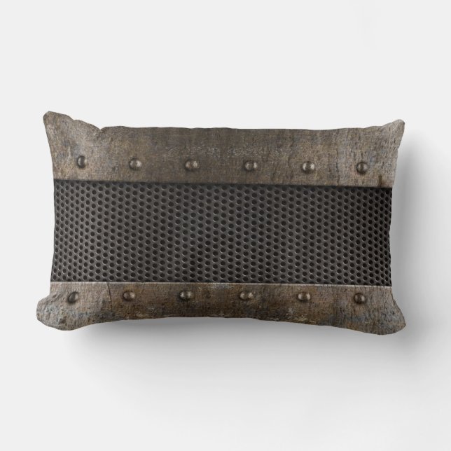 Grunge metal background lumbar cushion (Front)