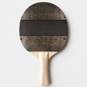 Grunge metal background ping pong paddle