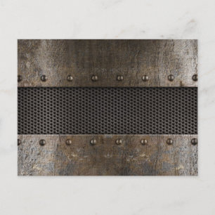 Grunge metal background postcard