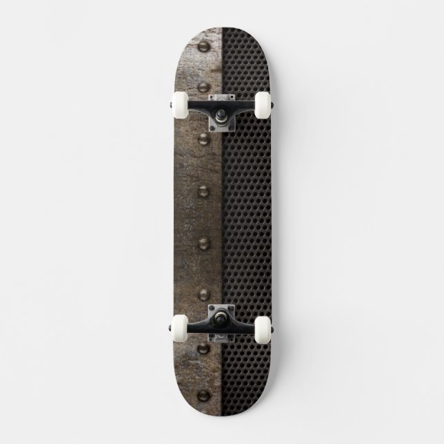 Grunge metal background skateboard (Front)