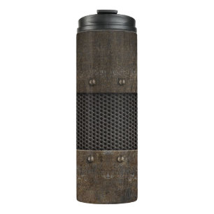 Grunge metal background thermal tumbler