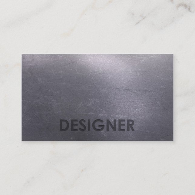grunge metal business card for designer (Front)
