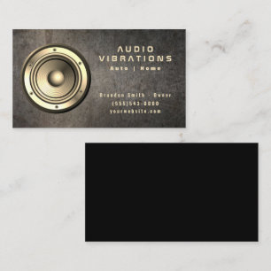 Grunge Metal Car Audio Stereo Speaker Installation Business Card