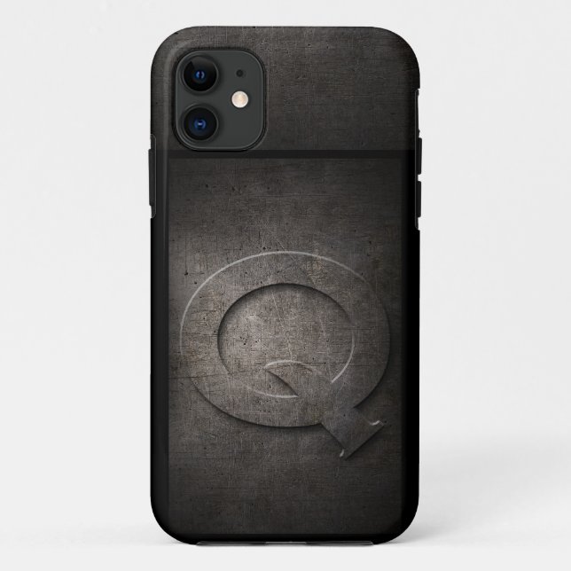 Grunge Metal Monogram Iphone Case (Back)