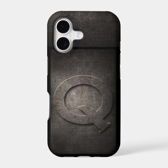 Grunge Metal Monogram Iphone Case (Back)