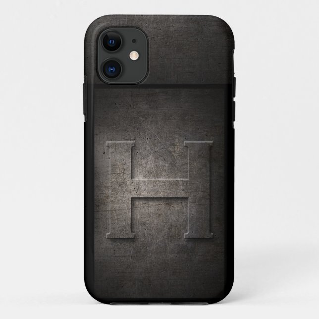 Grunge Metal Monogram Iphone Case (Back)
