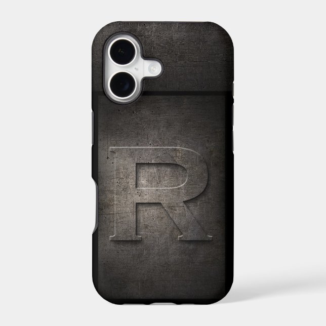 Grunge Metal Monogram Iphone Case (Back)