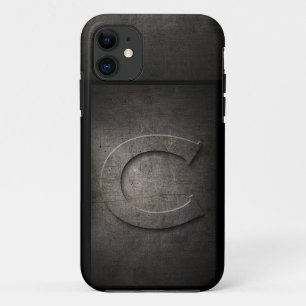 Grunge Metal Monogram Iphone Case for Him