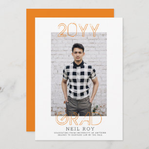 Grunge Minimalistic Modern Graduation Invitation