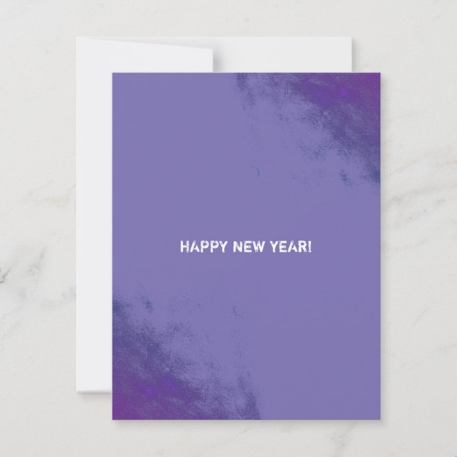 Grunge Monochrome Corporate Smudges QR Code Holiday Card (Front)
