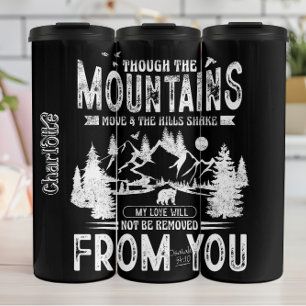 Grunge Mountain Scripture Love Design Thermal Tumbler