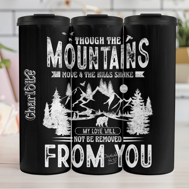 Grunge Mountain Scripture Love Design Thermal Tumbler (Creator Uploaded)