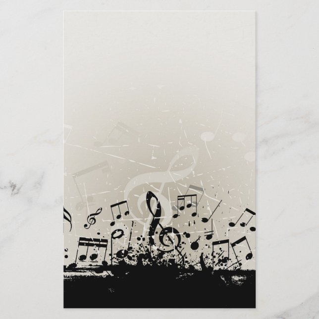 Grunge Music Design Stationery (Front)
