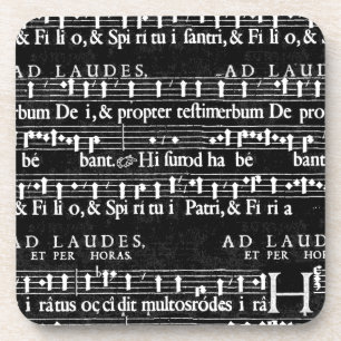 grunge music notes coaster