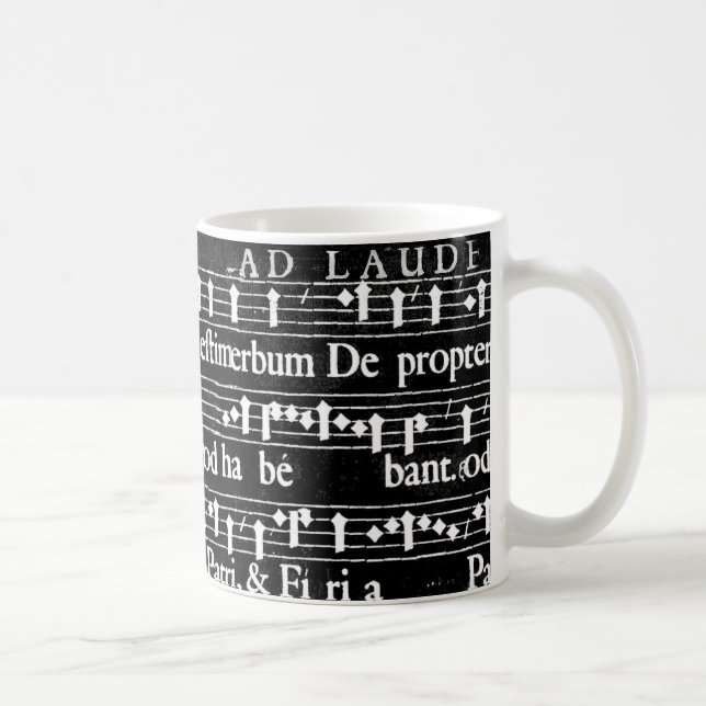 grunge music notes coffee mug (Right)