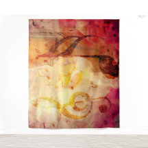 Grunge music notes with violin