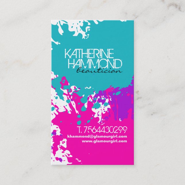 Grunge Nail Technician Business Card (Front)