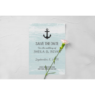 Grunge Nautical Save the Date Postcard