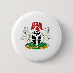 Grunge Nigeria coat of arms designs 6 Cm Round Badge