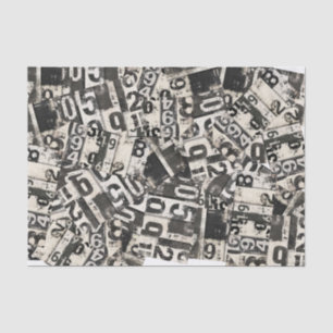 Grunge Numbers Decoupage Scrapbook Collage Gift Tissue Paper