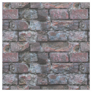 Grunge old cracked brick wall pattern fabric