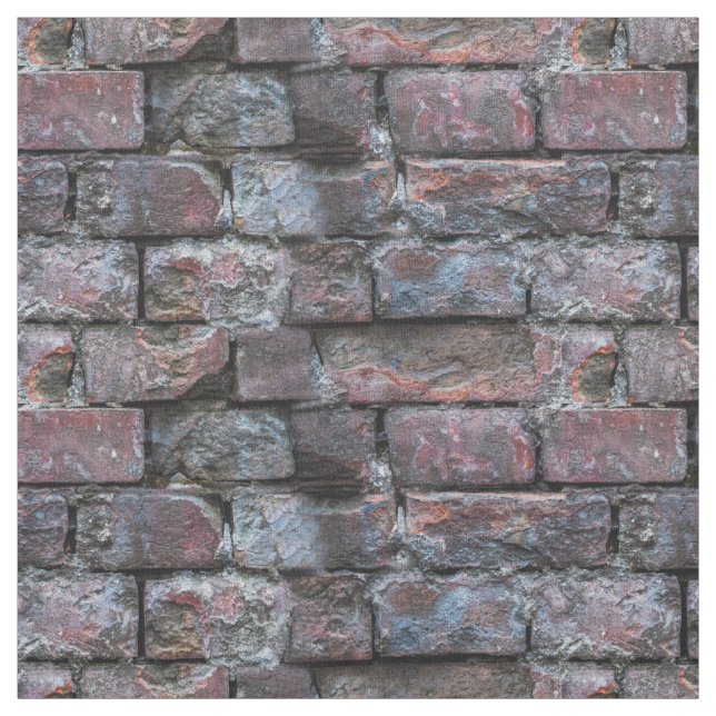 Grunge old cracked brick wall pattern fabric (Swatch)