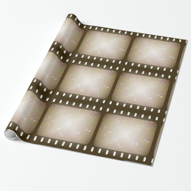 Grunge Old Scratched Film Wrapping Paper (Unrolled)