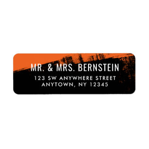 Grunge Orange Black Return Address Label