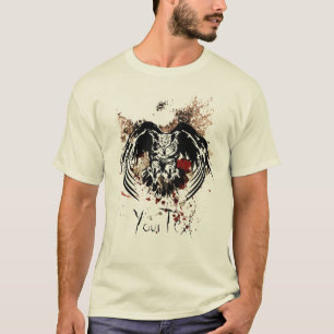Grunge Owl Flying Towards T-Shirt