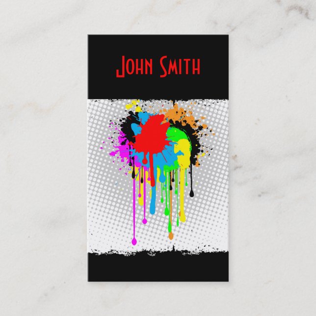 Grunge Paint Splatter Business Card (Front)