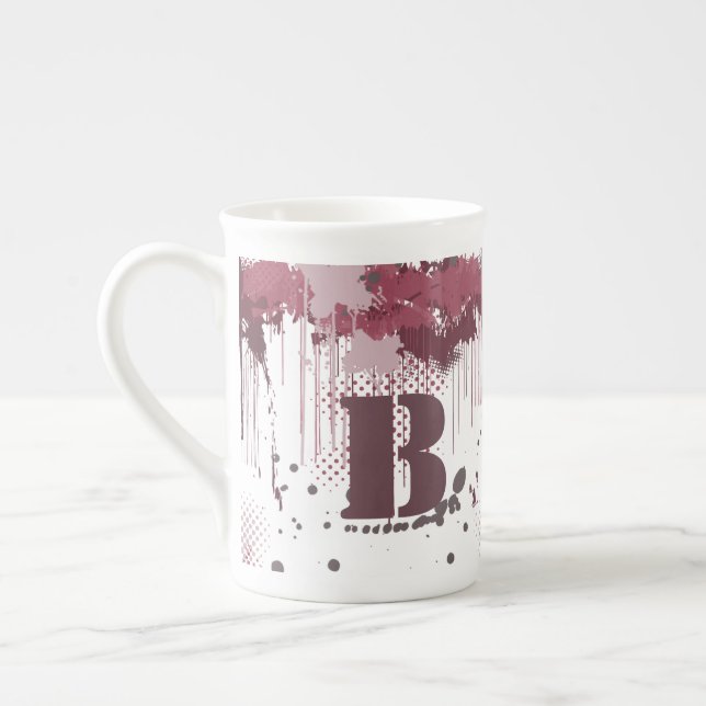 Grunge Paint Splatter - Port Red - Mug (Left)