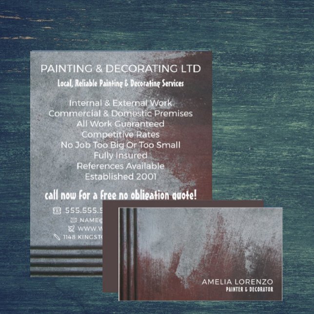 Grunge Painted Wall, Painter & Decorator Business Card (Creator Uploaded)
