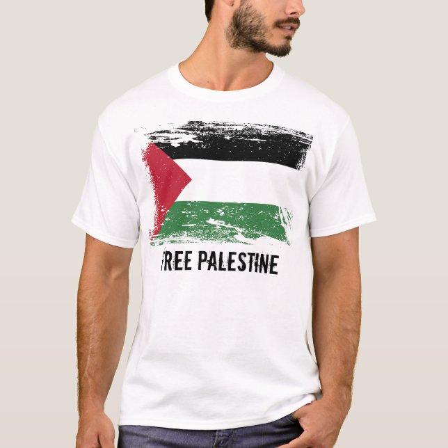 Grunge Palestine Flag T-Shirt (Front)