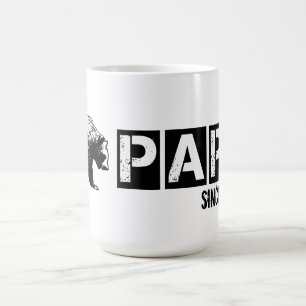 Grunge Papa Bear Since 2014, Black Coffee Mug