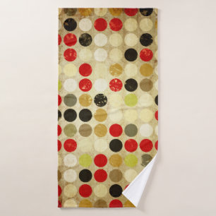 grunge paper background with coloured circles patt bath towel